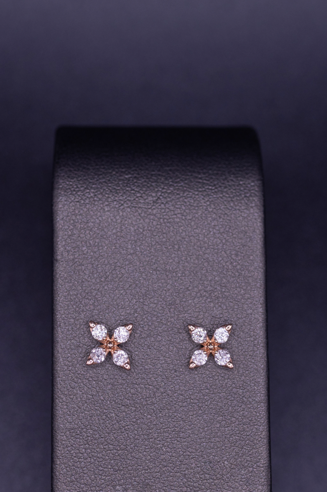 14k RG Flower Studs .35ct