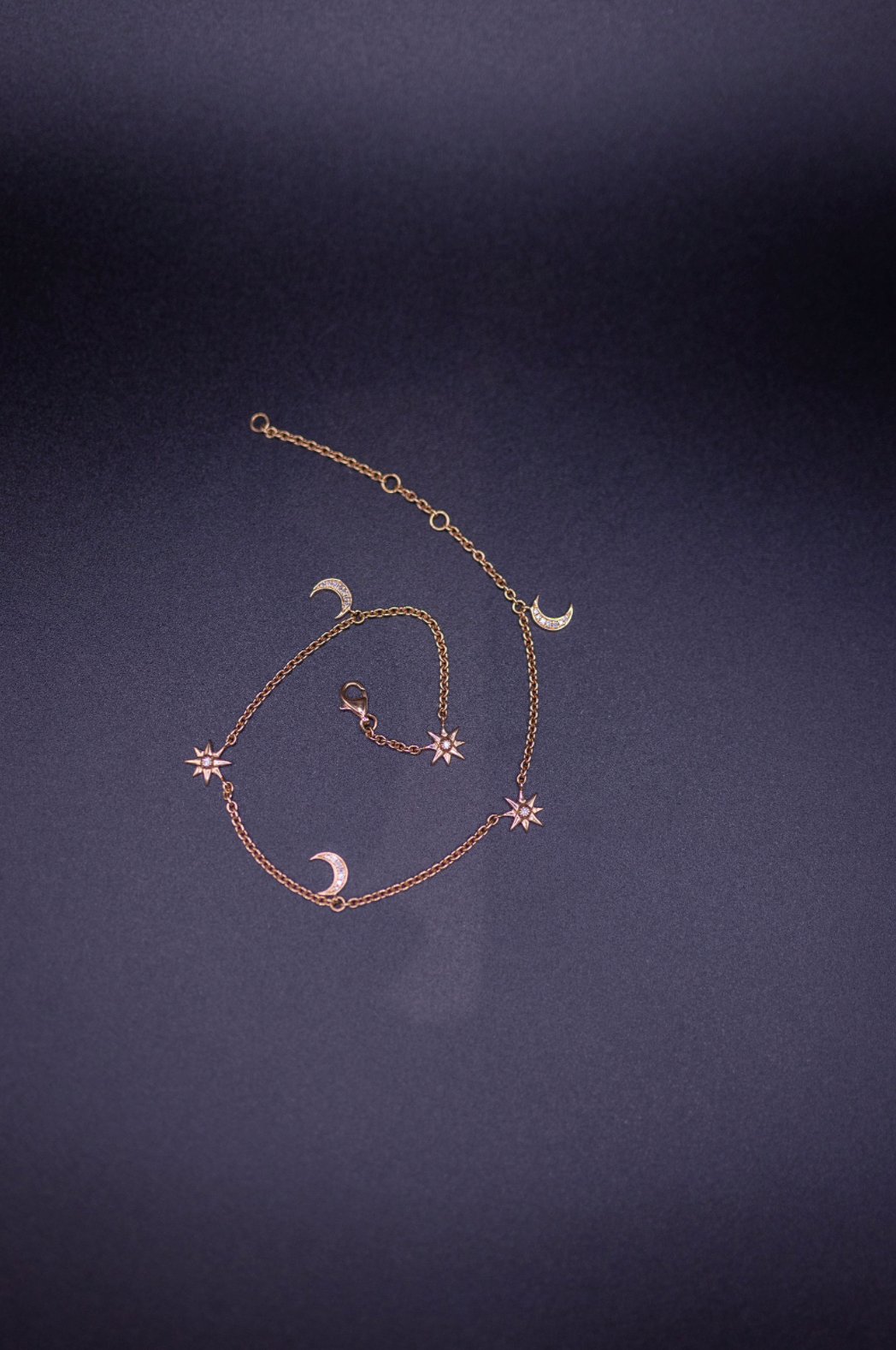 18k RG Moon Anklet
