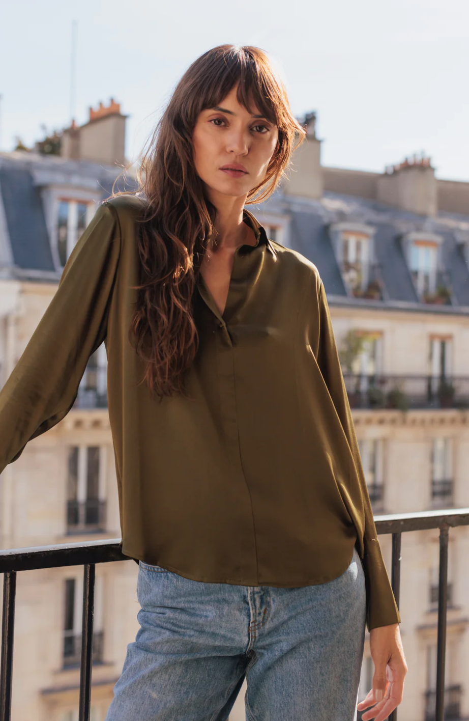 Daria French Cuff Silk Blouse
