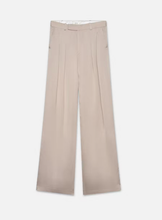 Pleated Mid Rise Trouser