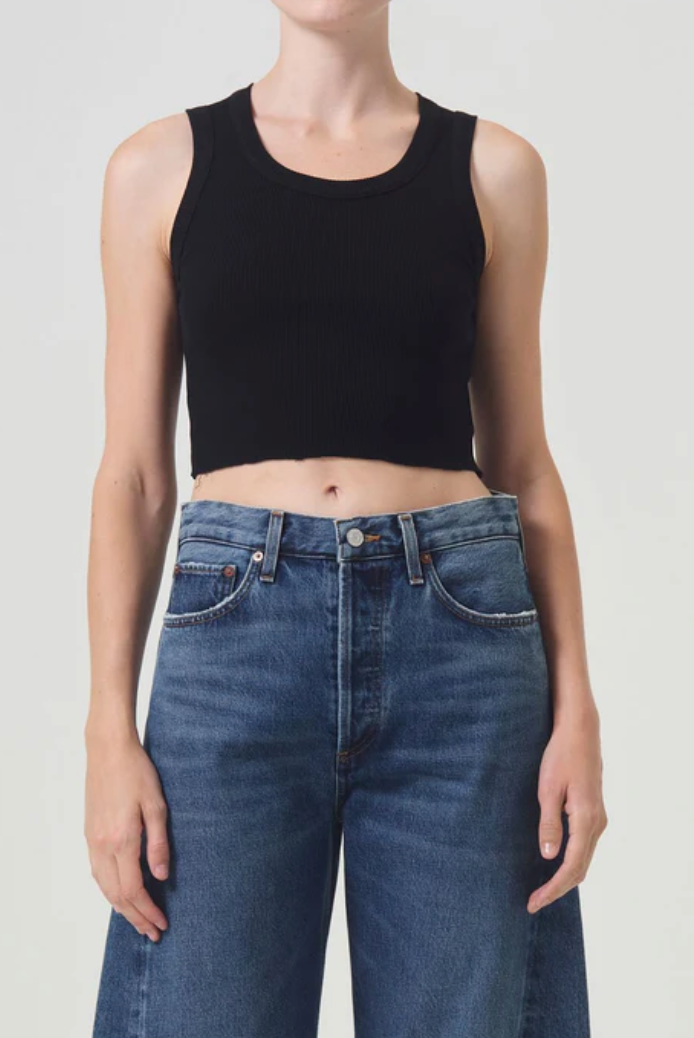 Cropped Poppy Scoop Neck Tank