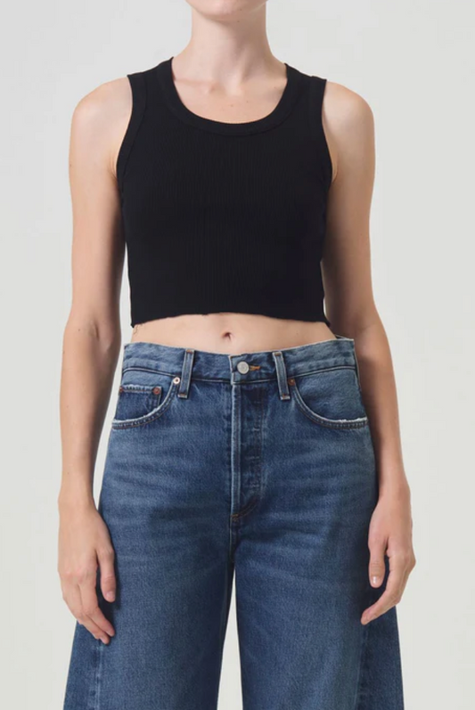 Cropped Poppy Scoop Neck Tank