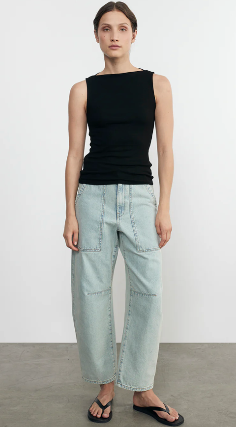 Silk Knit Sleeveless Boatneck