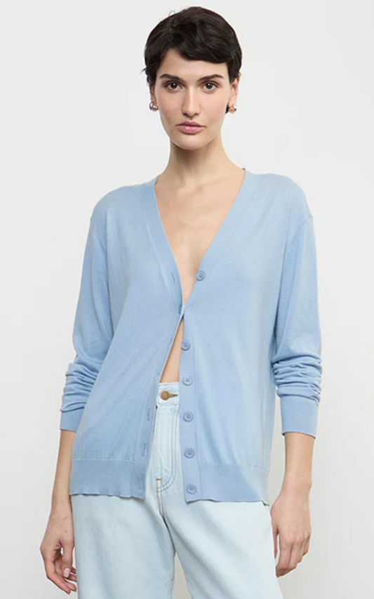 Silk Knit V-Neck Cardigan