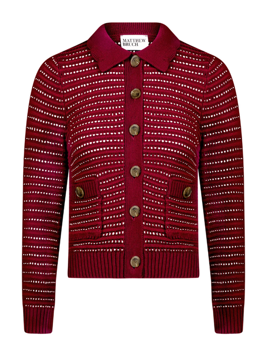 Striped Mesh Cardigan