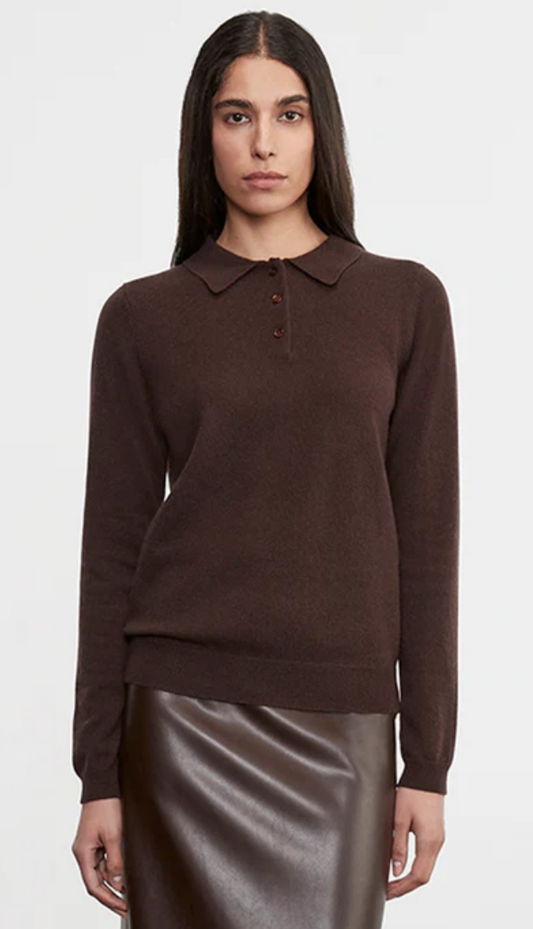Knit Cashmere Polo Sweater