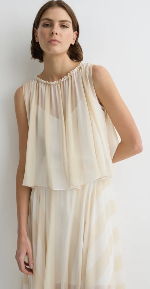 Capri Silk Gathered Top