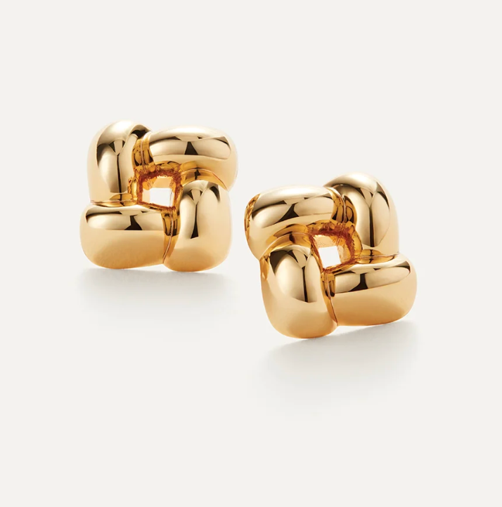 Medium Woven Square Earrings