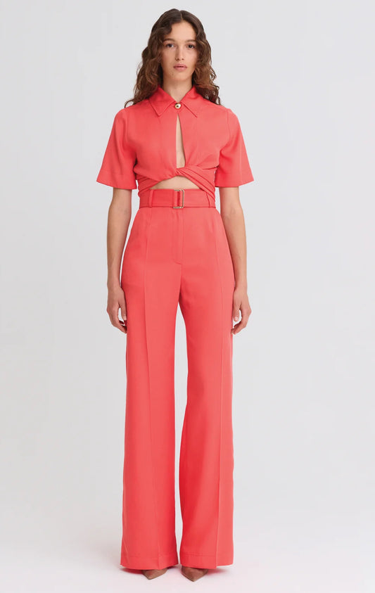 Belted Wide Leg Trouser