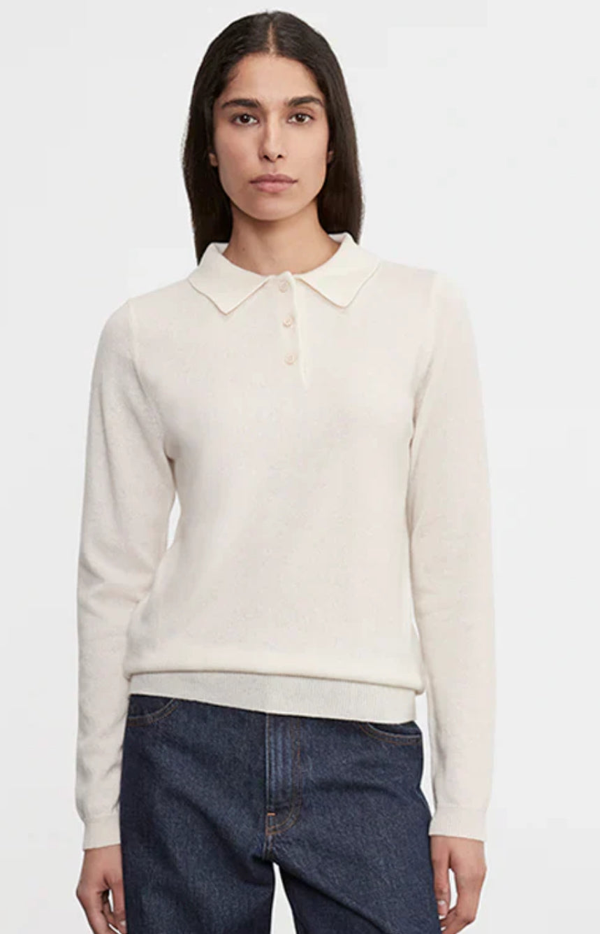 Knit Cashmere Polo Sweater