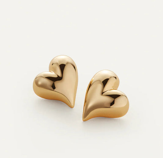 Art Heart Button Earrings