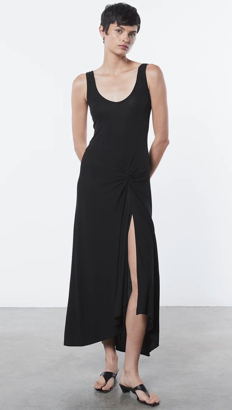 Matte Jersey Draped Knot Dress