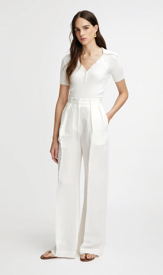 Button Pleated Trouser