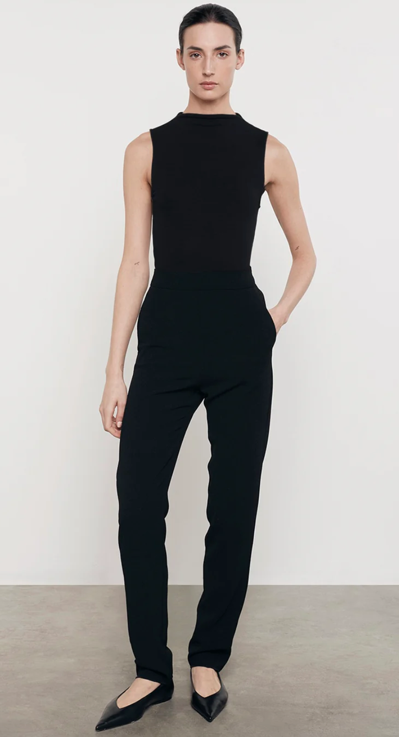 Silk Rib Sleeveless Mockneck