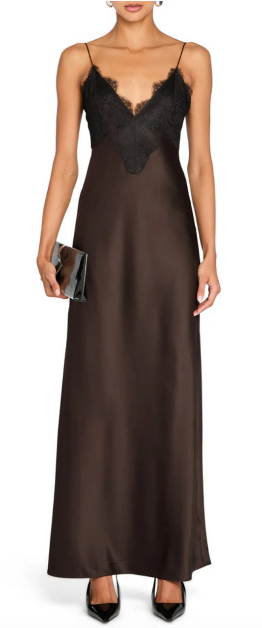 Grenache Satin Maxi Dress