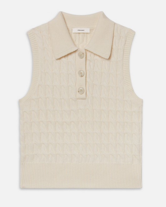 The Cable Knit Polo Vest