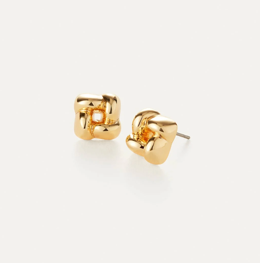 Mini Woven Square Earrings